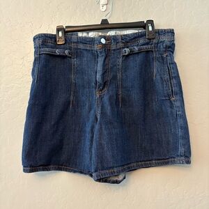 Pilcro anthropologie denim jean shorts with belted details and elastic waist 28